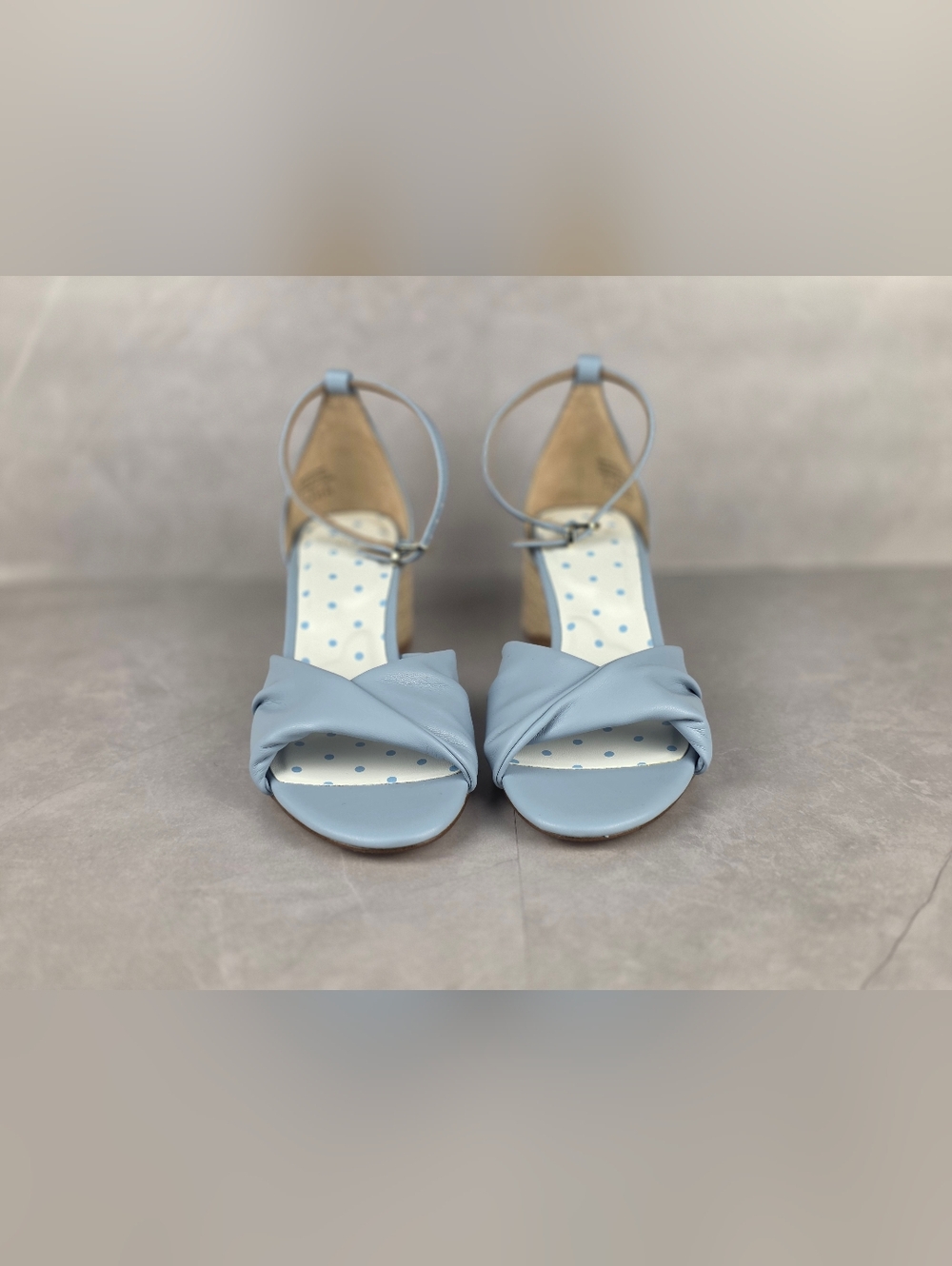Light Blue Twisted Strap Womens Sandals with Espadrille Heel "Draper James RSVP - Picture 2 of 8